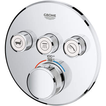 hoe vaak Vernederen frequentie Grohe 291382430 Grohtherm Smartcontrol Triple Function Thermostatic Trim  With Control Module | QualityBath.com