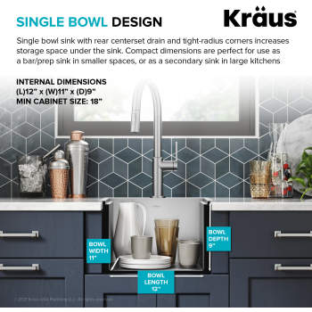Kraus KWT321-15 15 Workstation Kitchen Bar Sink With Accessories