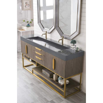 James Martin 388-V72D Columbia 72-1/2 Bathroom Vanity With Radiant Gold  Hardware
