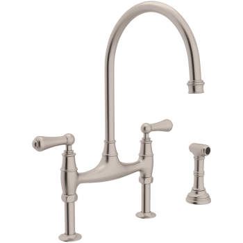 Rohl U.4719L-STN-2 Perrin & Rowe Georgian Era Bridge Faucet With