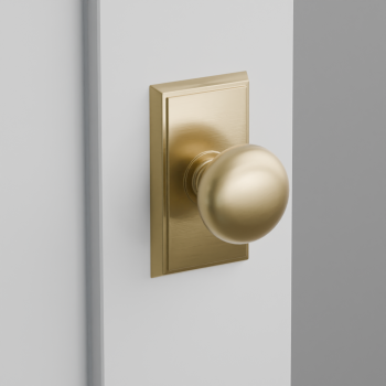 Emtek 8121P Providence Knob With Rectangular Rosette | QualityBath.com