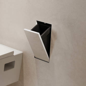 Hansgrohe 56063 Xtrastoris Rock Recessed Trash Bin With Shelf