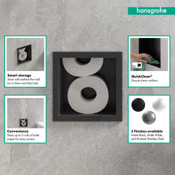 Hansgrohe 56058670 Xtrastoris Original Recessed Toilet Paper