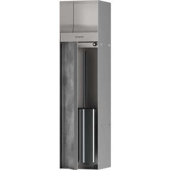 Hansgrohe 56062670 Xtrastoris Rock Recessed Toilet Brush Holder