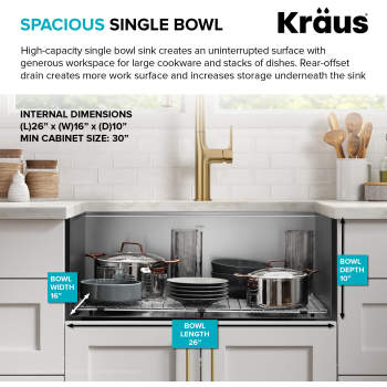 Kraus Workstation Stainless Steel Kitchen Sink Dish Drying Rack