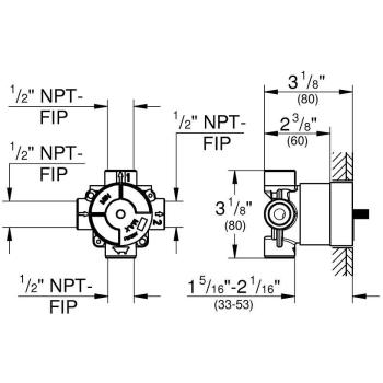 Grohe 29903000 3-way Diverter Rough-in Valve (Shared ...