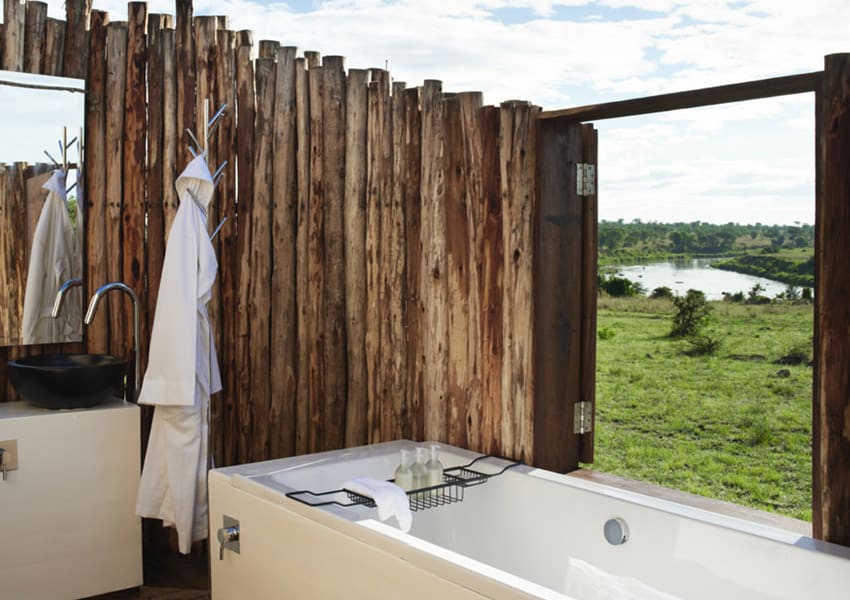 bathtub at Singita Mara River Tented Camp in Serengeti National Park, Tanzania