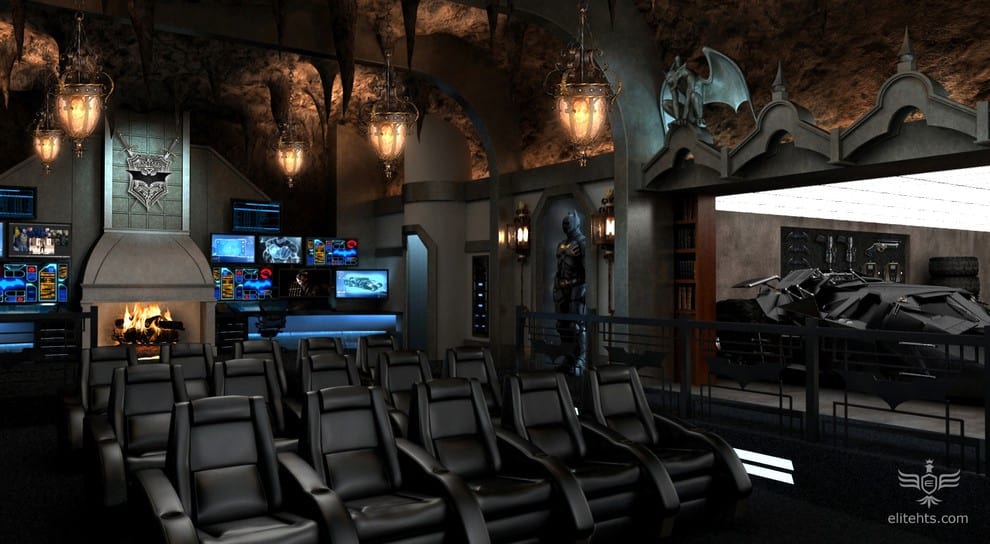 bat cave home theater man cave
