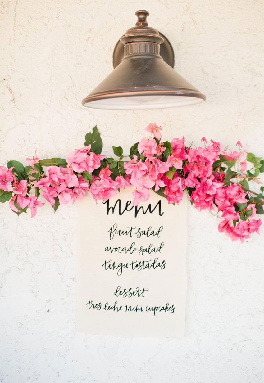Wall menu, via Style Me Pretty