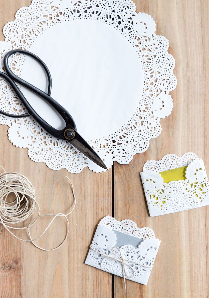 Doily envelopes, via Camille Styles