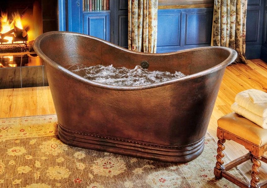 Aquatic Serenity Freestanding Copper Soaker Tub