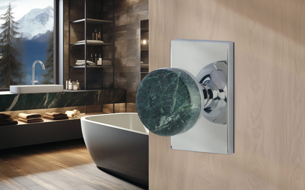 Emtek Select green marble doorknob
