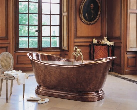 ROMANTICA  Oval Double Wall Free Standing Copper Bathtub 64 x 36