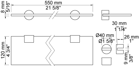 タオル Vola T25 plexiglas Vola T25 plexiglas