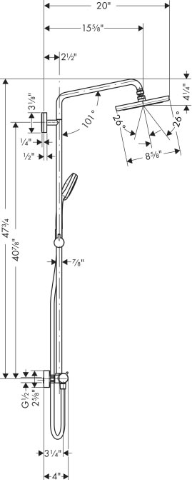 Hansgrohe 27185 Croma 220 Showerpipe | QualityBath.com