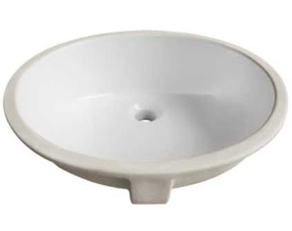 Madeli CB-15-WH White Undermount Oval Shaped Ceramic Basin