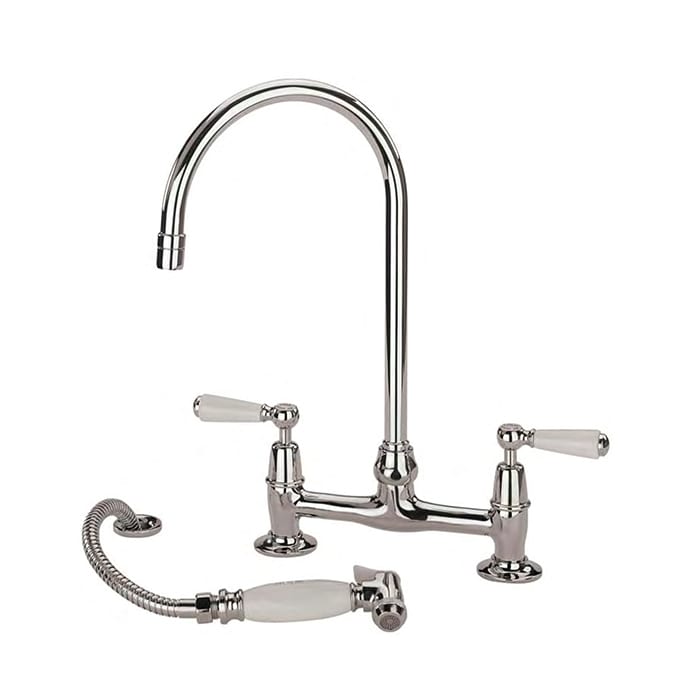 Barber Wilsons Rml1030 Pn Bridge Faucet With Metal Levers