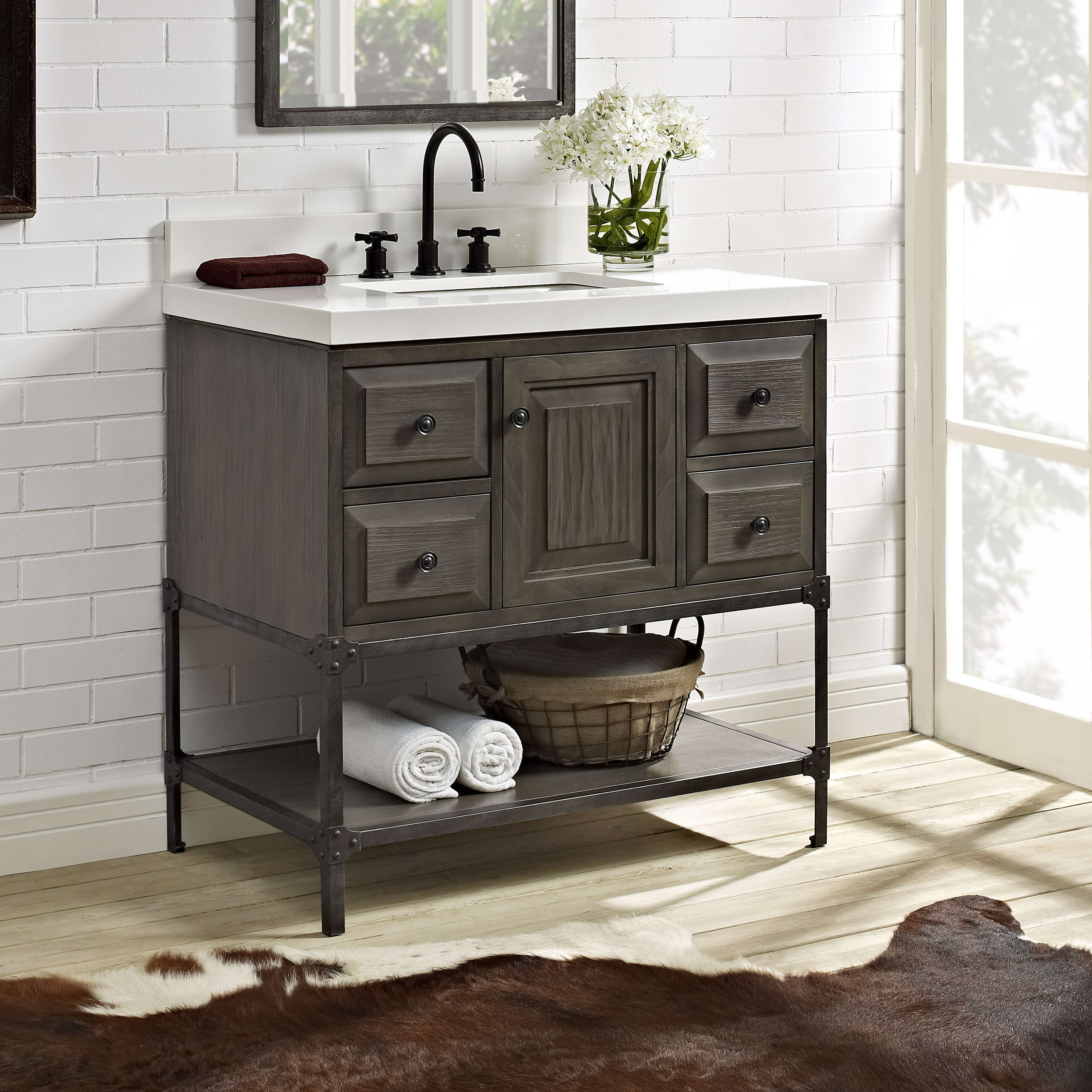 Fairmont Designs 1401 36 Toledo 1 2, 36 Inch Driftwood Bathroom Vanity Units