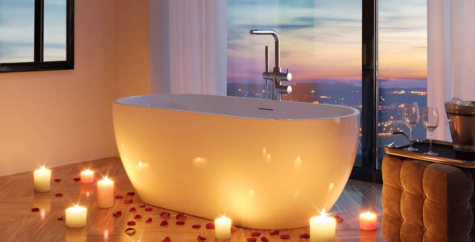 Perlato Venezia Soaker Tub