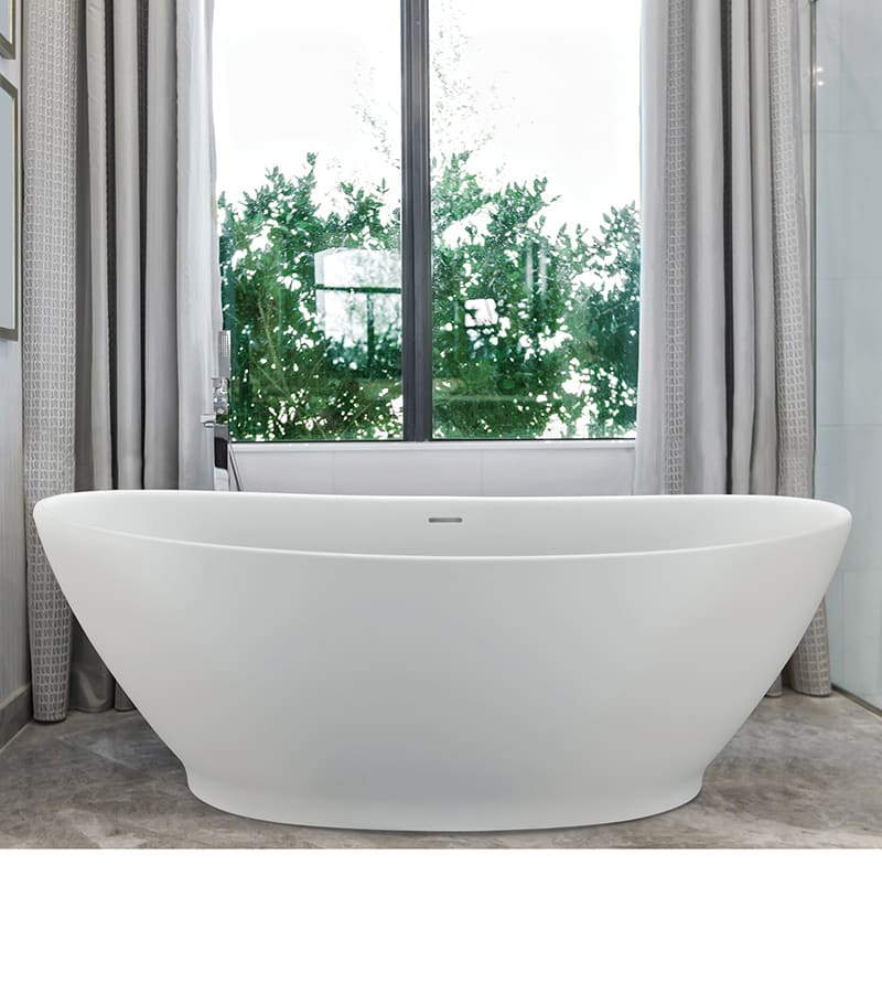 LS SERIES - Maia , Oval Shaped - Acu-Stream Jetted Freestanding Bathtub