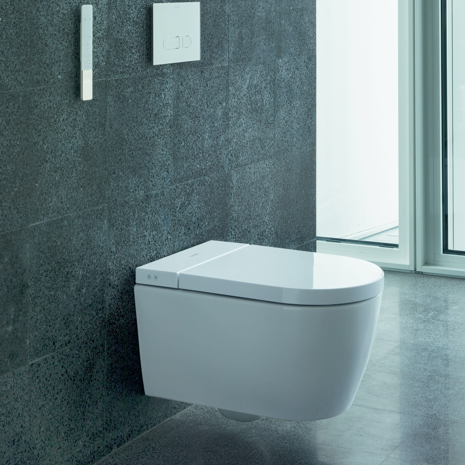 Duravit 251009+612000 Me By Starck Wall Mount With Starck F Shower Toilet Seat | QualityBath.com