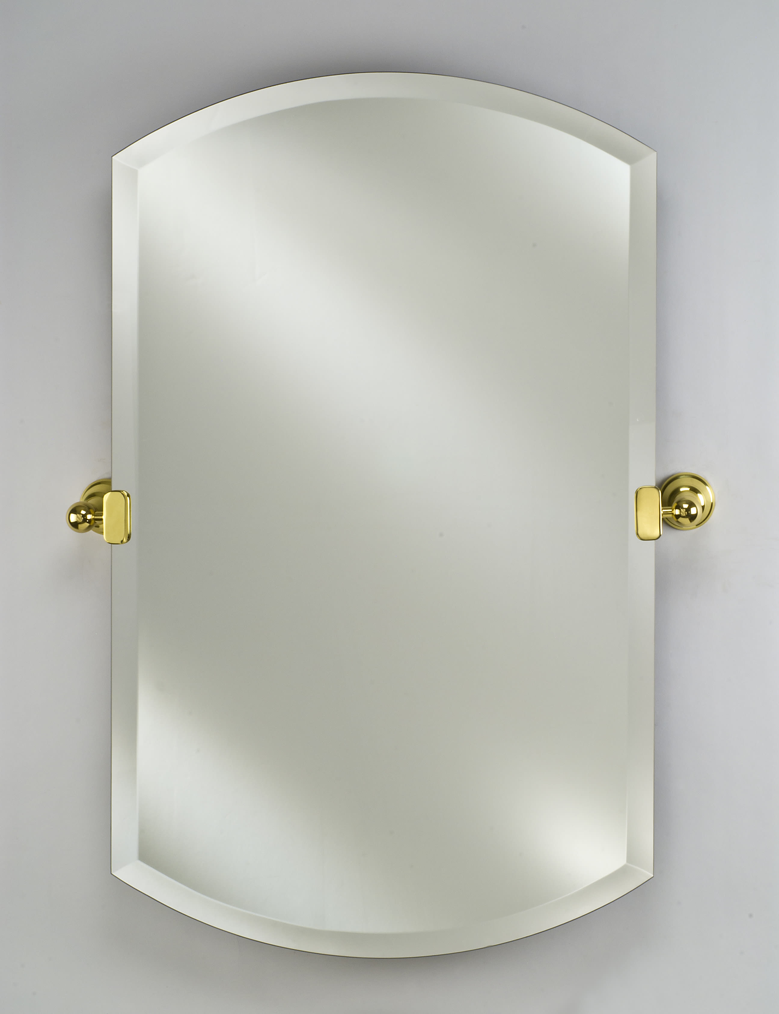 Afina RM-926-T Radiance Double Arch Frameless Wall Mirror with Decorative  Tilt Mounting Brackets