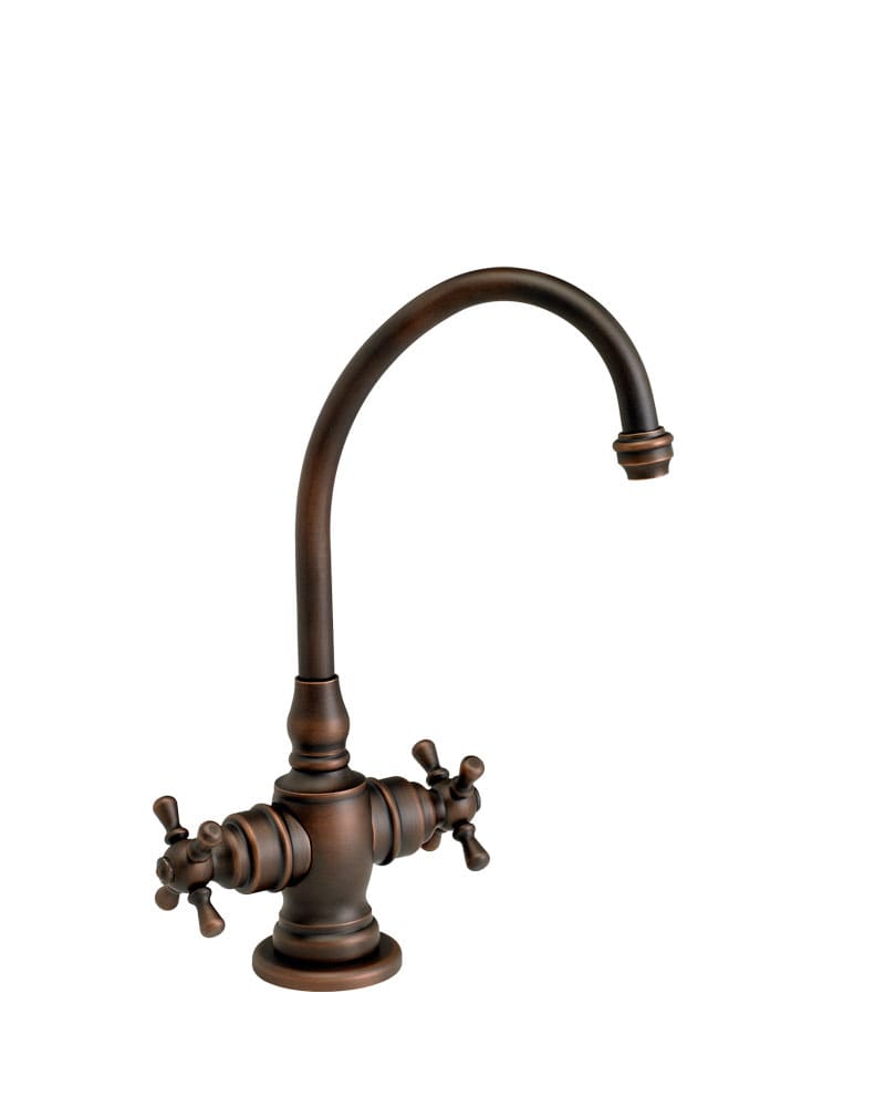 Waterstone 1250HC-AB Hampton Hot and Cold Filtration Faucet Cross Handles Antique Brass - 4