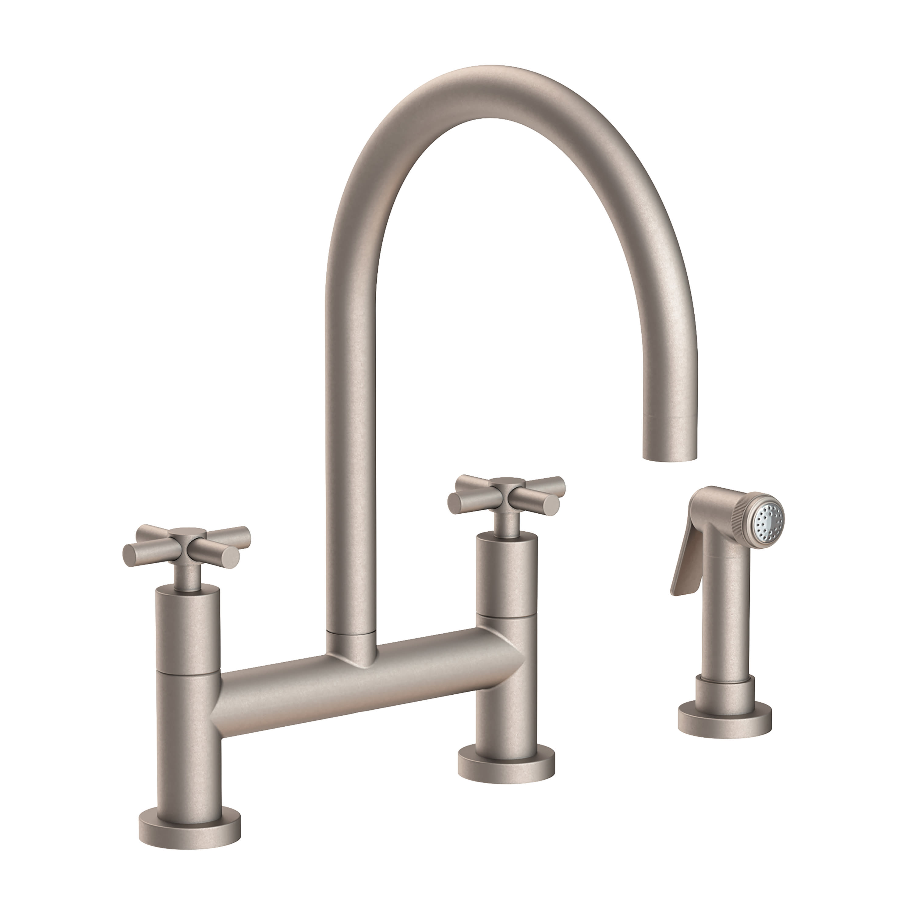 Newport Brass 1500-5412 East Linear Kitchen Bridge Faucet With Side Spray