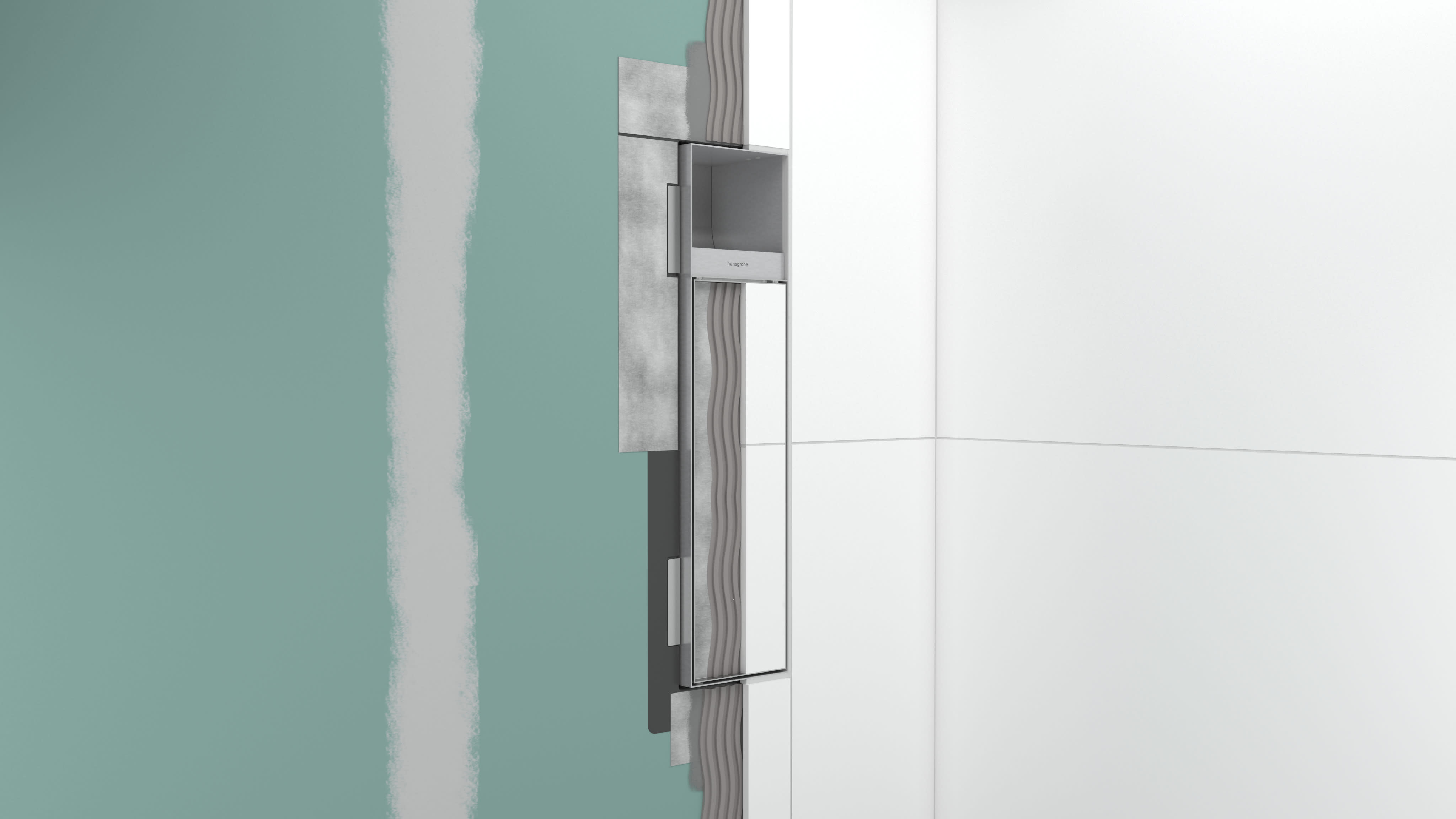 Hansgrohe 56062 Xtrastoris Rock Recessed Toilet Brush Holder