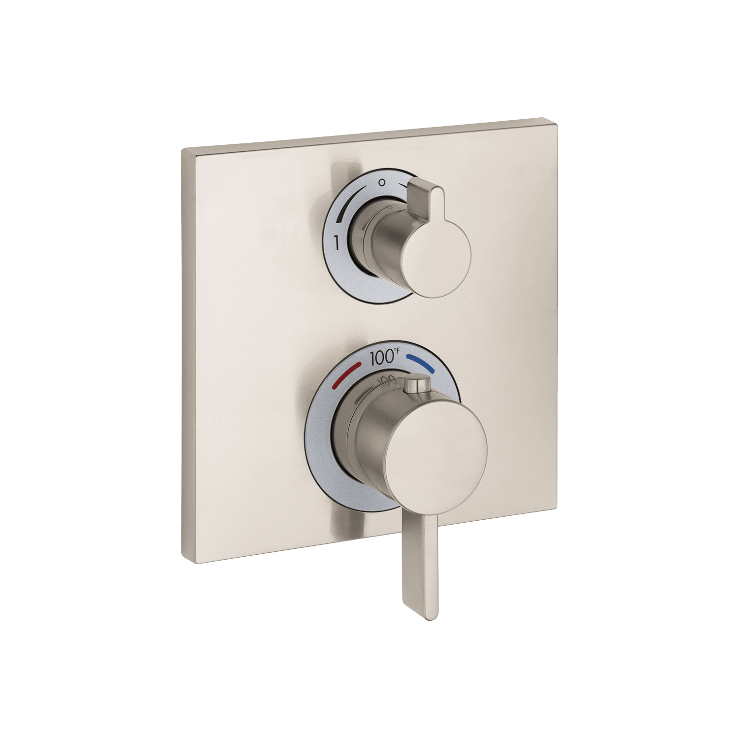 Hansgrohe Ecostat Square Brushed Nickel Thermostatic Trim with Volume Control and Diverter