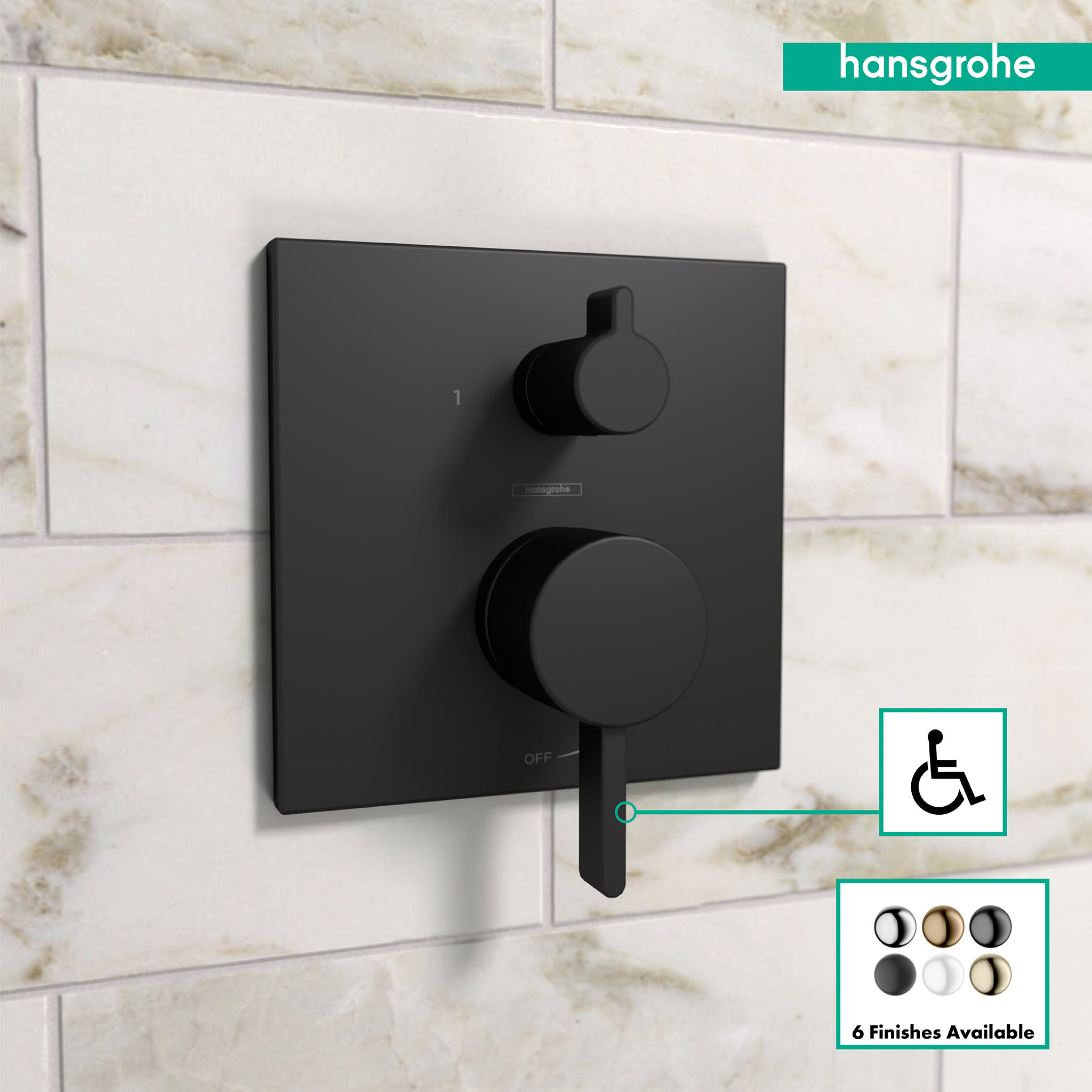 Hansgrohe 15862671 Ecostat Square Pressure Balance Trim With  