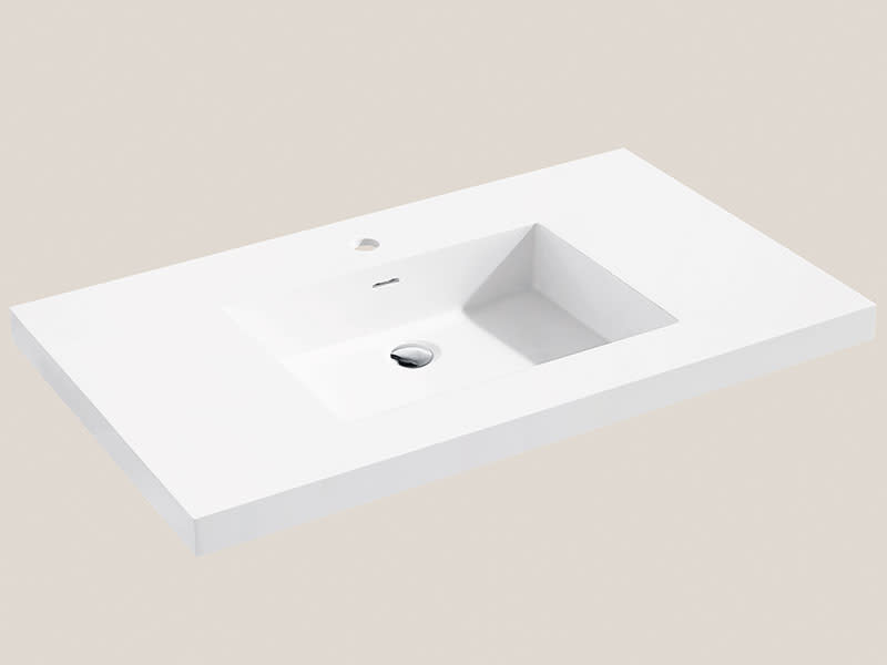 Madeli XTU1815-36-100-WH 36 Inch White Solid Surface Rectangular