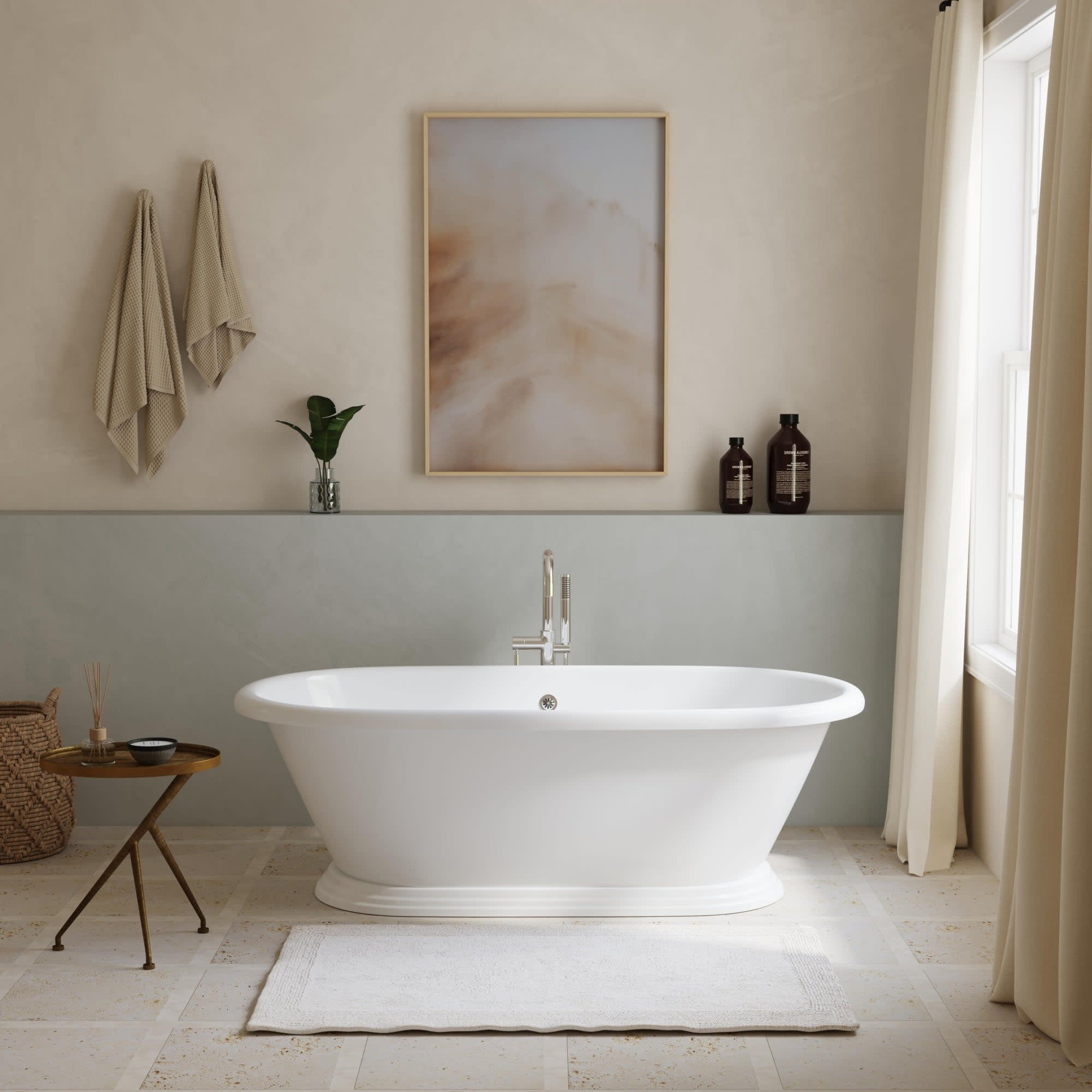 Cheviot 2154-WW Sandringham Cast Iron Bathtub With Pedestal And