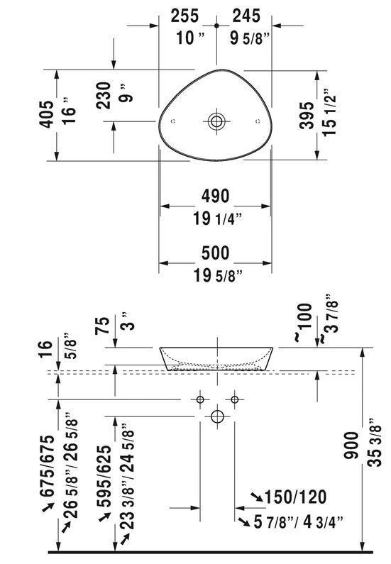 Duravit 23395000001 Cape Cod Above Counter Washbasin