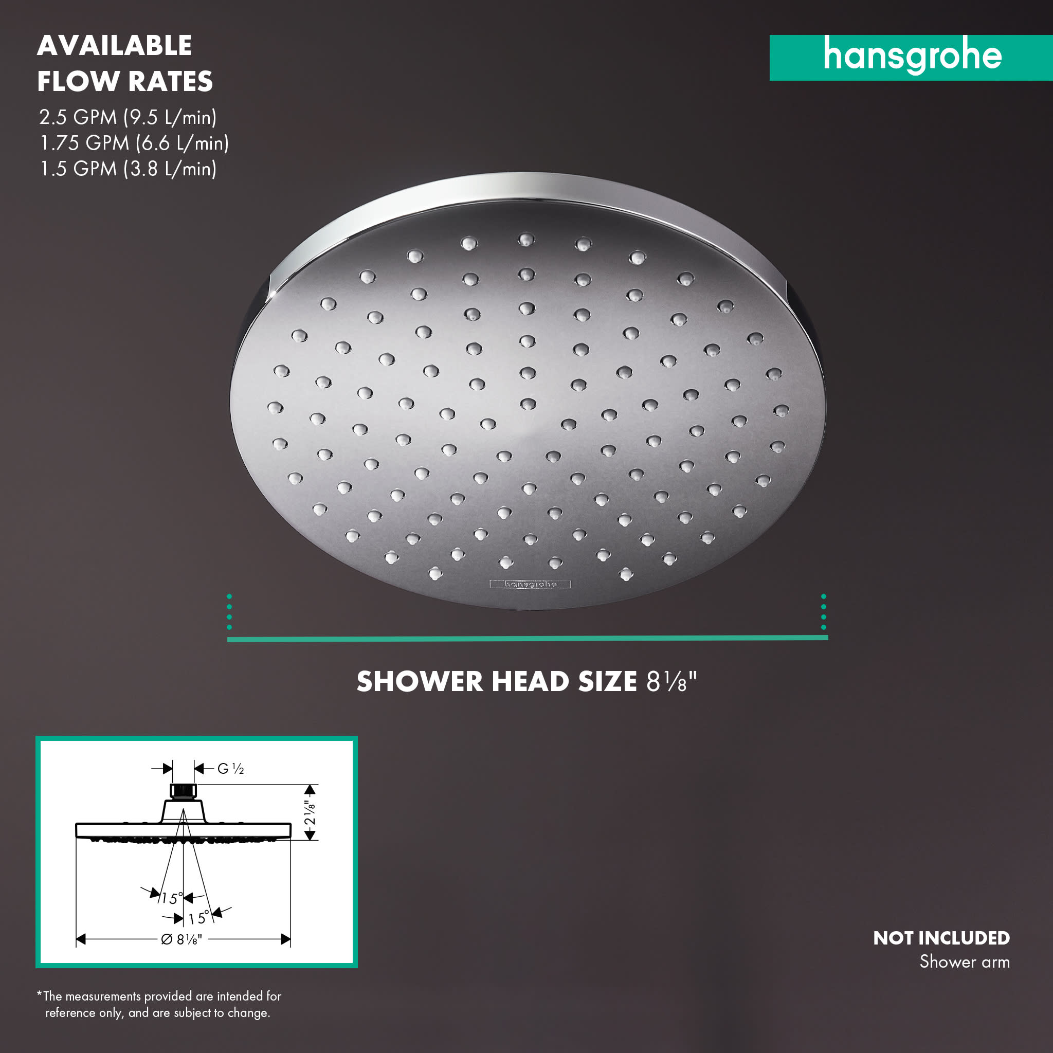 Hansgrohe 26271 Vernis Blend Showerhead 200 - 2.5 Gpm