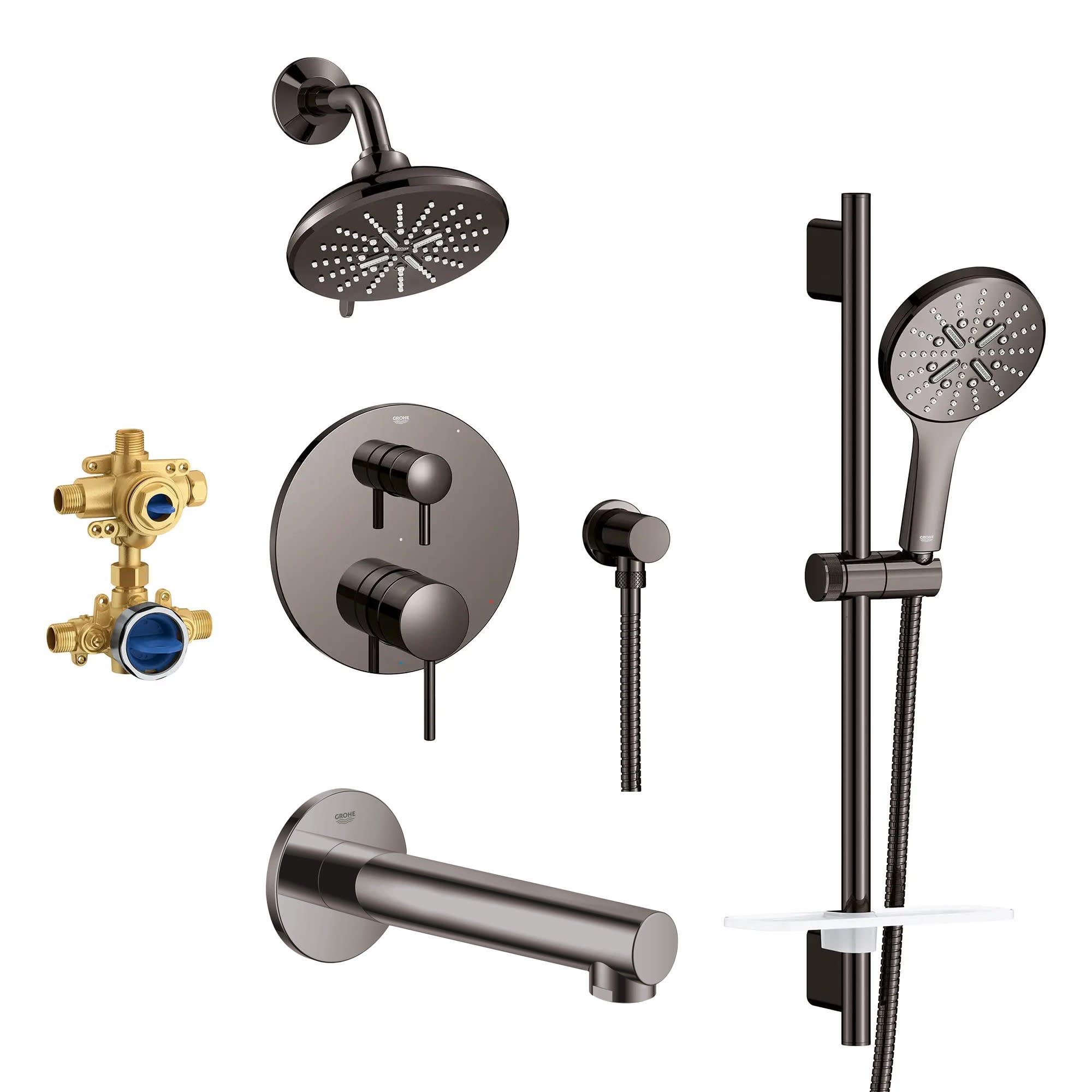 クワッス Grohe 29431TS 2-Handle Pressure Balance Tub/Shower Bundle