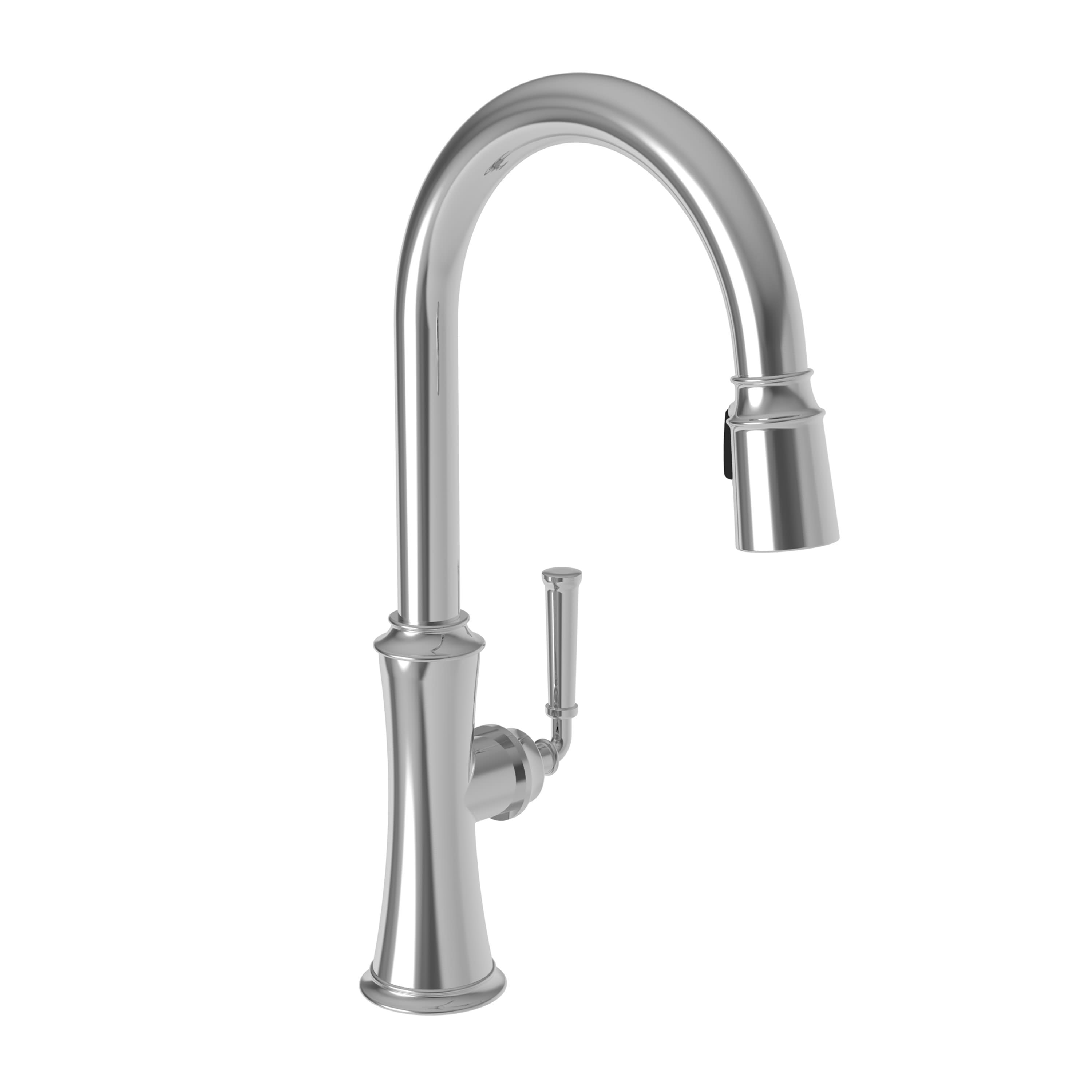 Newport Brass 2470-5103 03N Jacobean Kitchen Faucet with Metal Lever Handle and Pull-down Spray, Polished Brass - 3