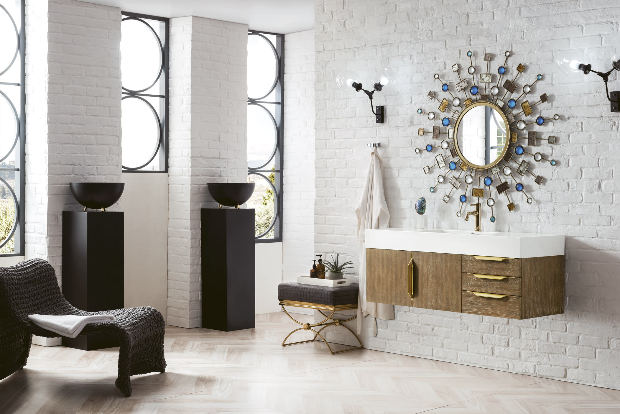 James Martin 389-V48 Mercer Island 48 Bathroom Vanity With Radiant Gold  Hardware