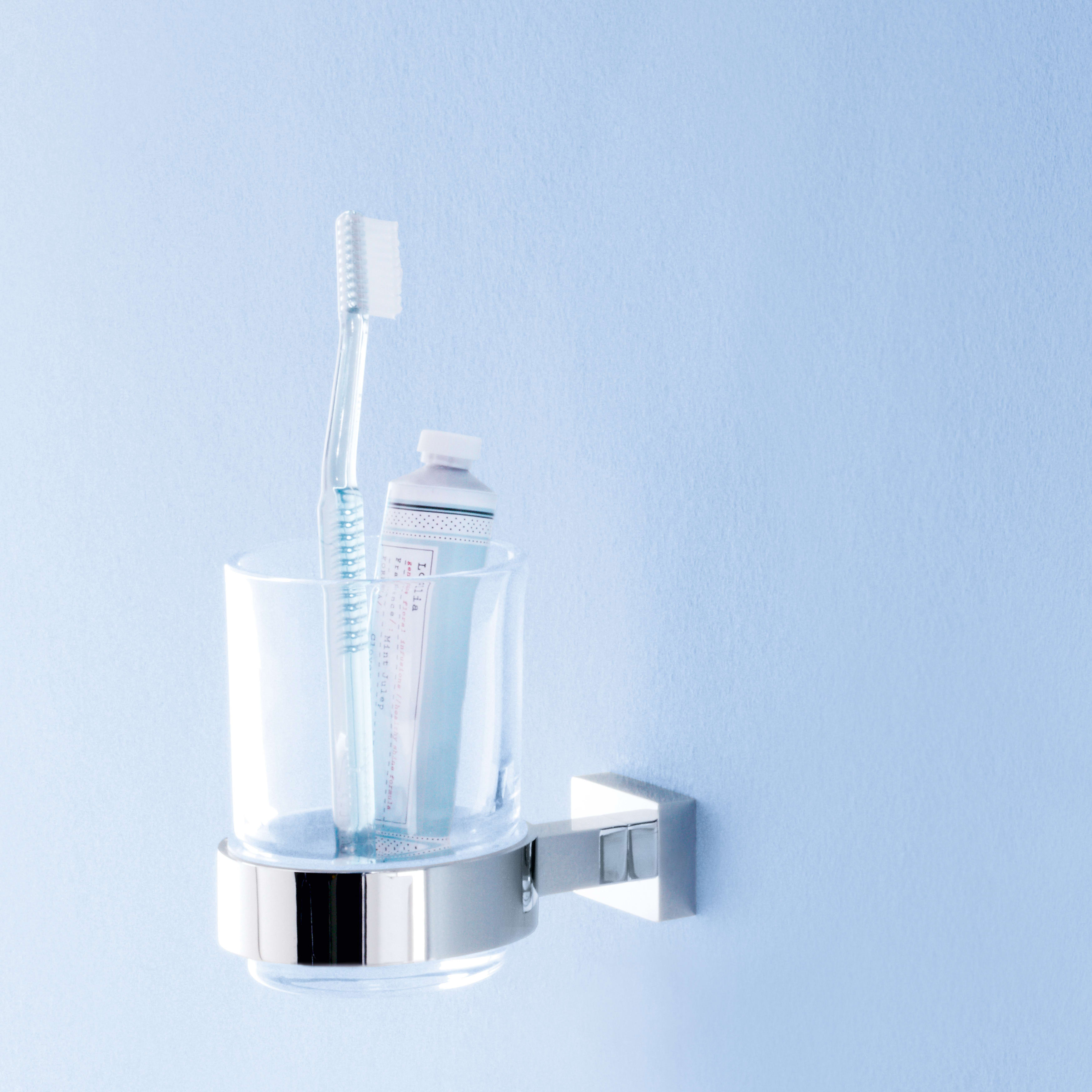 Grohe 40755001 Essentials Cube Glass Cup With Holder | QualityBath.com