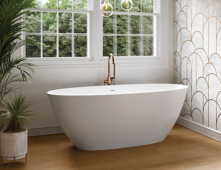 MTI S417-WH-GL Ruby 2 Freestanding Soaker Tub | QualityBath.com