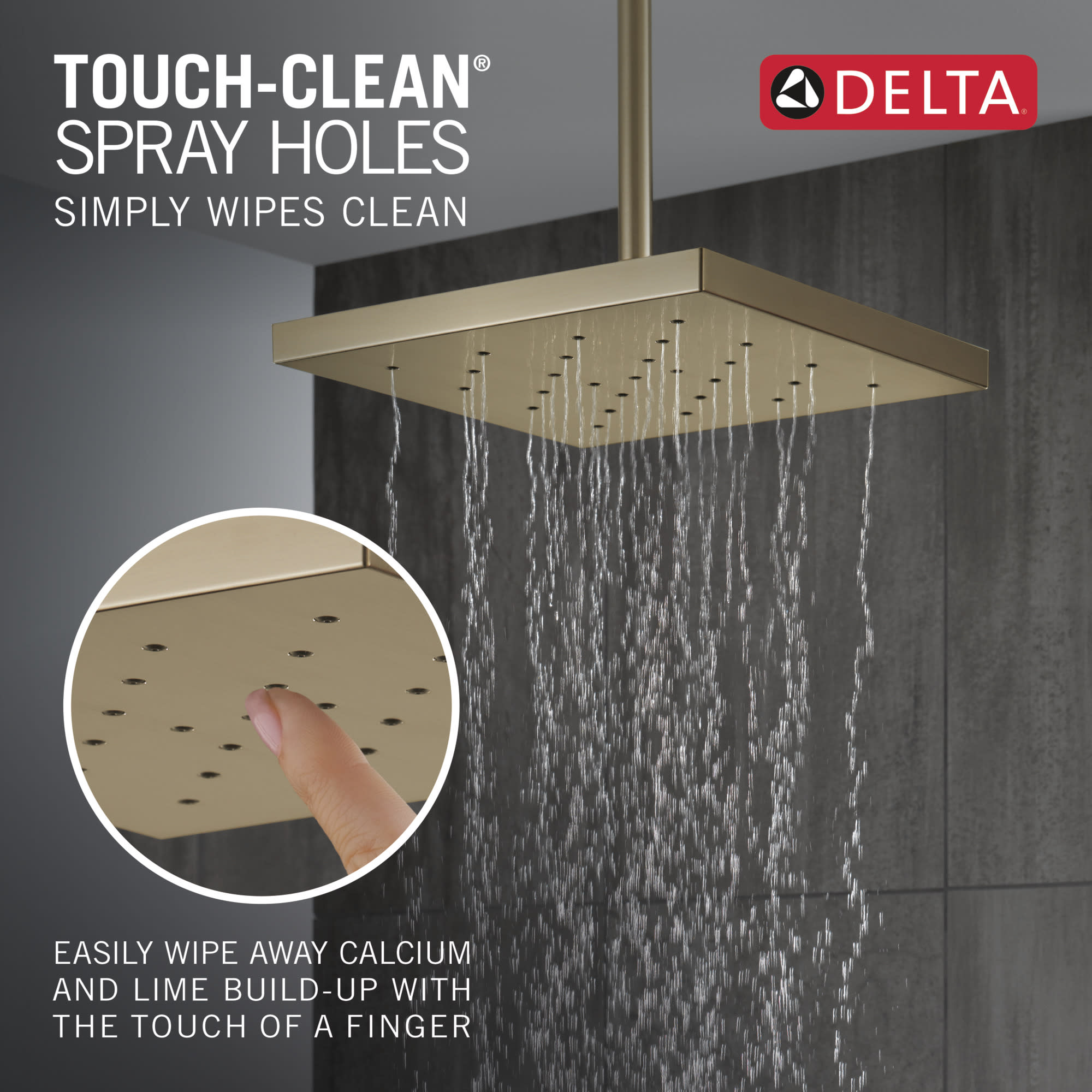 Delta 52161-CZ-PR25 H2okinetic® Single Setting Shower Head With