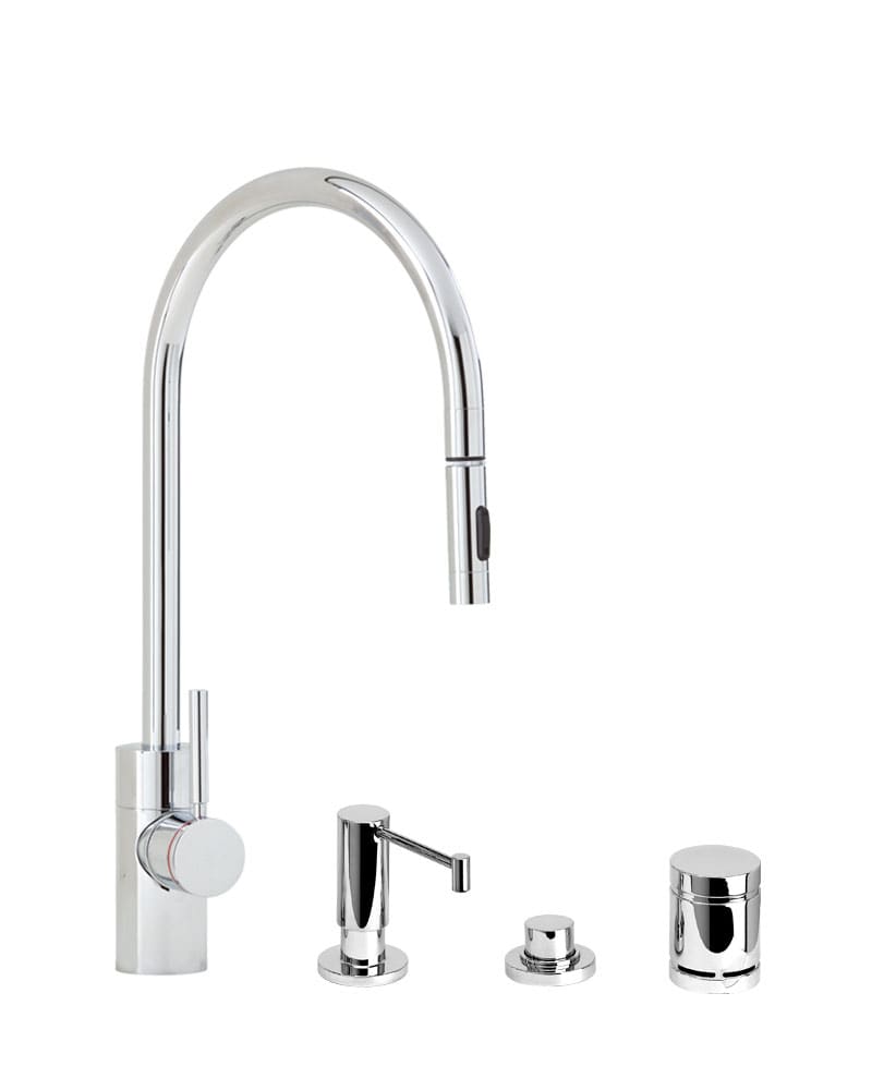 Waterstone 5400-4 Contemporary Plp Positive Lock Pulldown Kitchen Faucet-4  Piece Suite