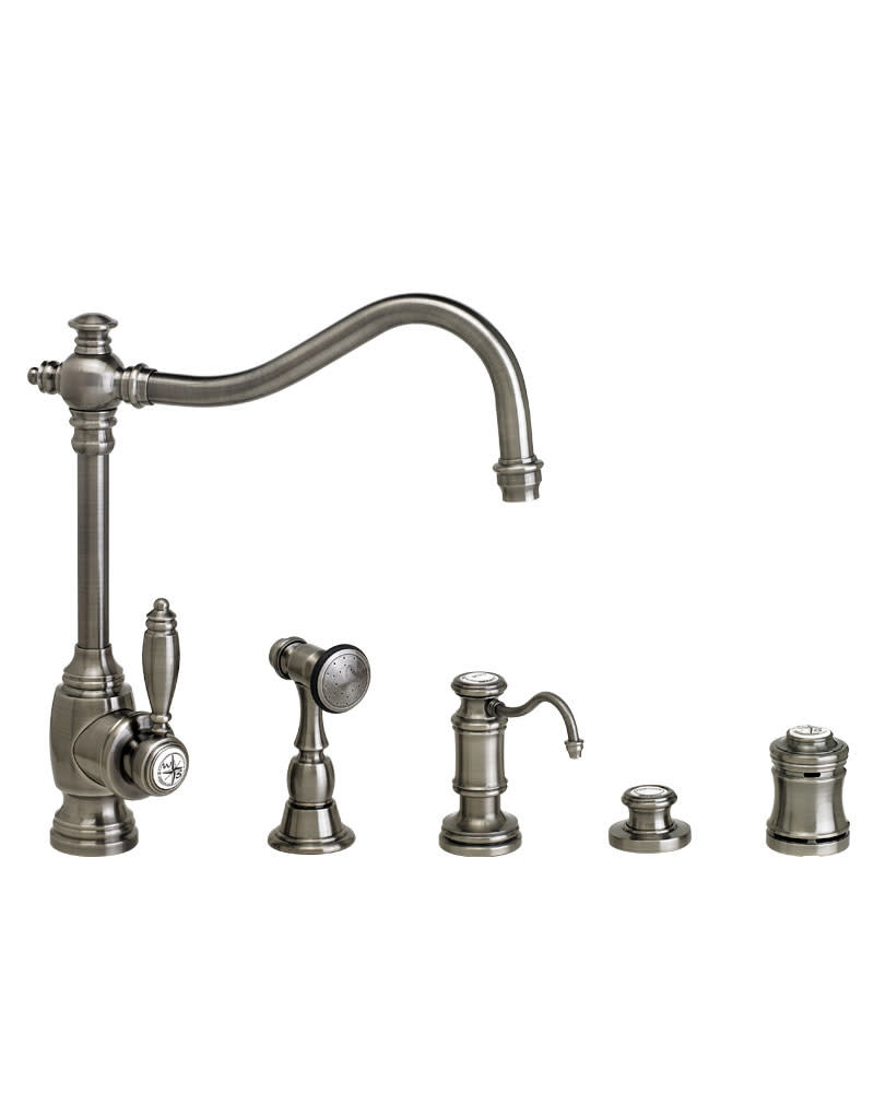 Waterstone 4200-4-DAMB Annapolis Kitchen Faucet With Side Spray, Soap  Dispenser, Air Switch, And Single Port Air Gap