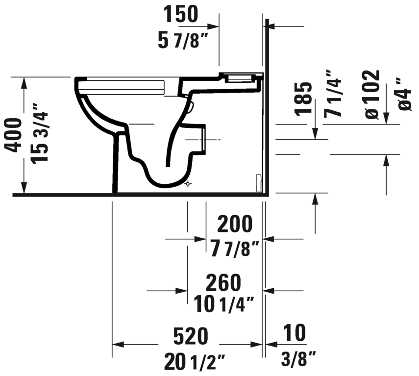 Duravit 2182090092 No.1 Floorstanding Two Piece Rimless Toilet