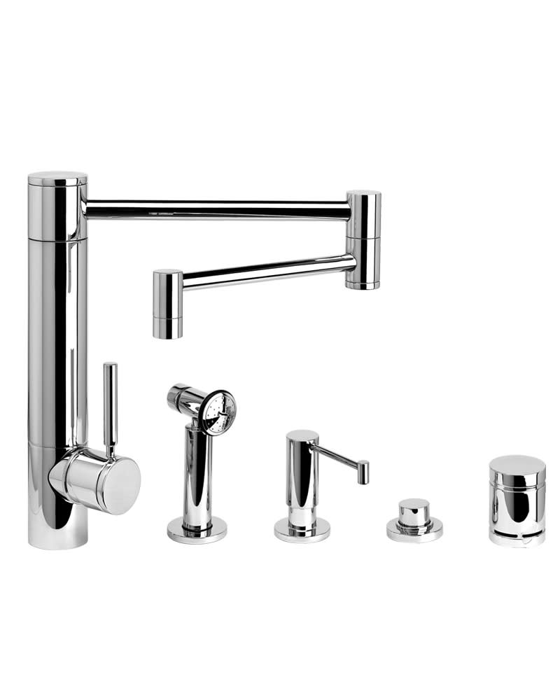 Waterstone 3600-18-4-DAB Hunley Suite Kitchen Faucet With Side Spray, Soap  Dispenser, Air Switch, And Single Port Air Gap