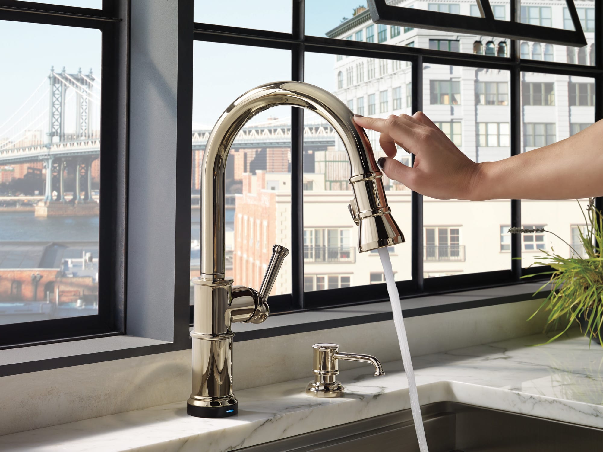 Brizo 64025lf Pn Artesso Kitchen Faucet With Smart Touch Technology Qualitybath Com