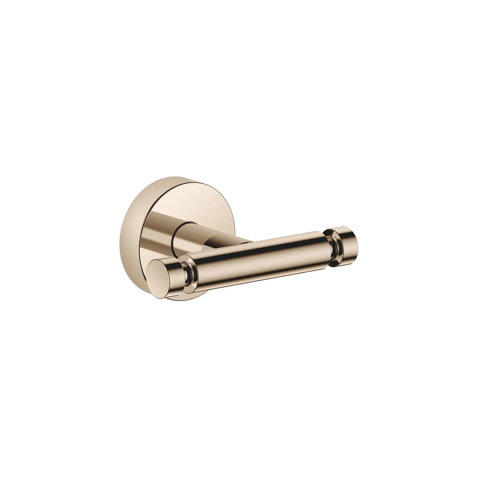 Rose Bath Double Wall Hook in Polished Chrome With White Rose