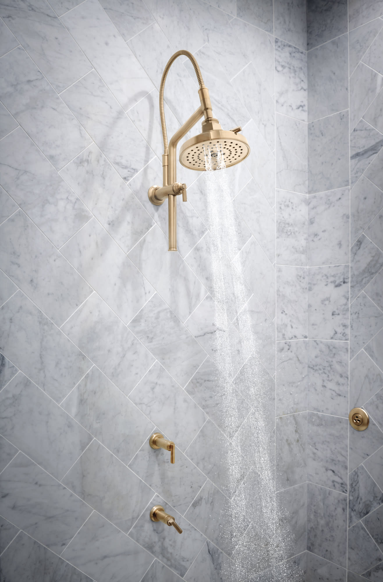 Brizo 81376 Invari Slide Bar Shower Arm And Flange | QualityBath.com
