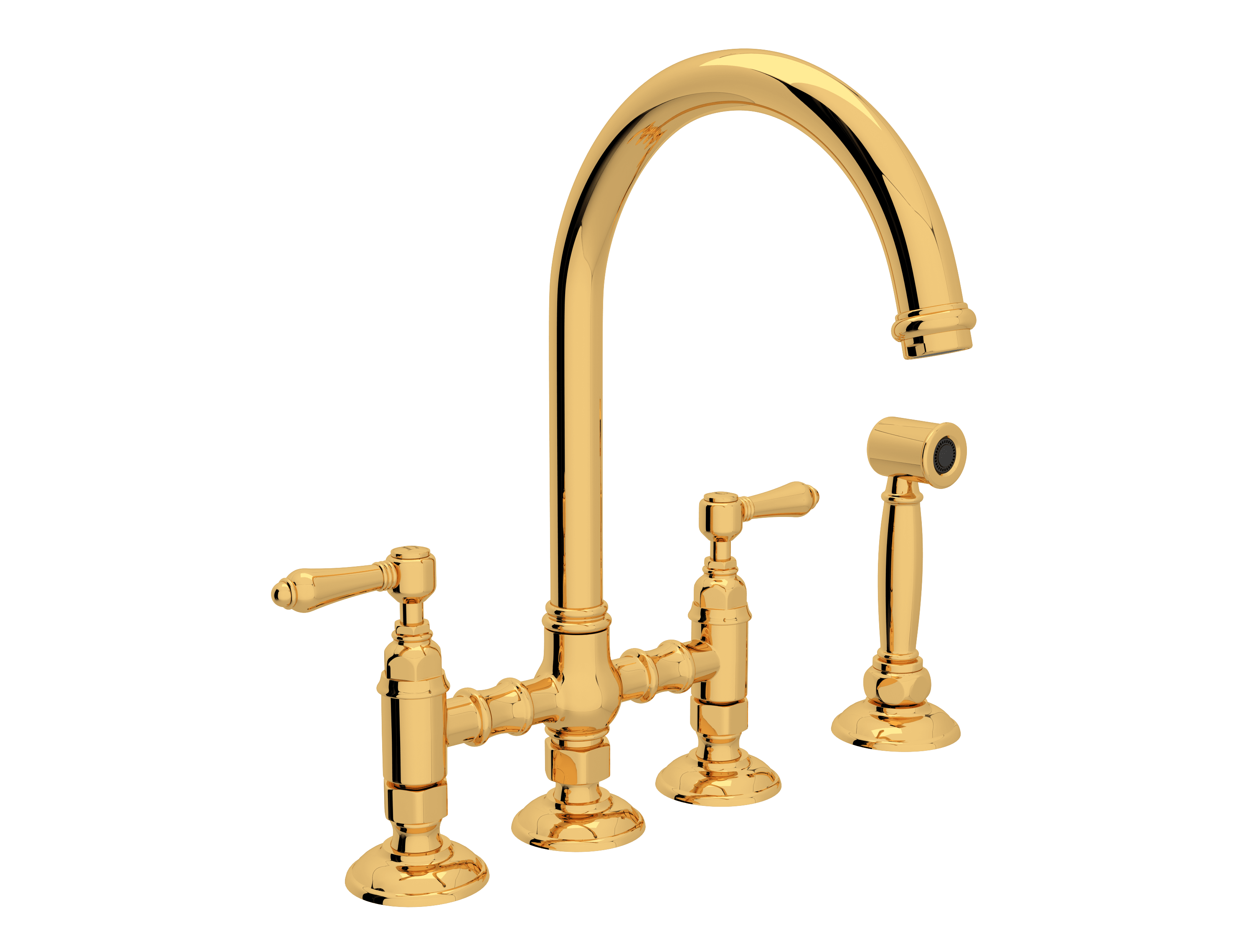 Rohl A1461LPWSIB-2 San Julio C-Spout Bridge Faucet With