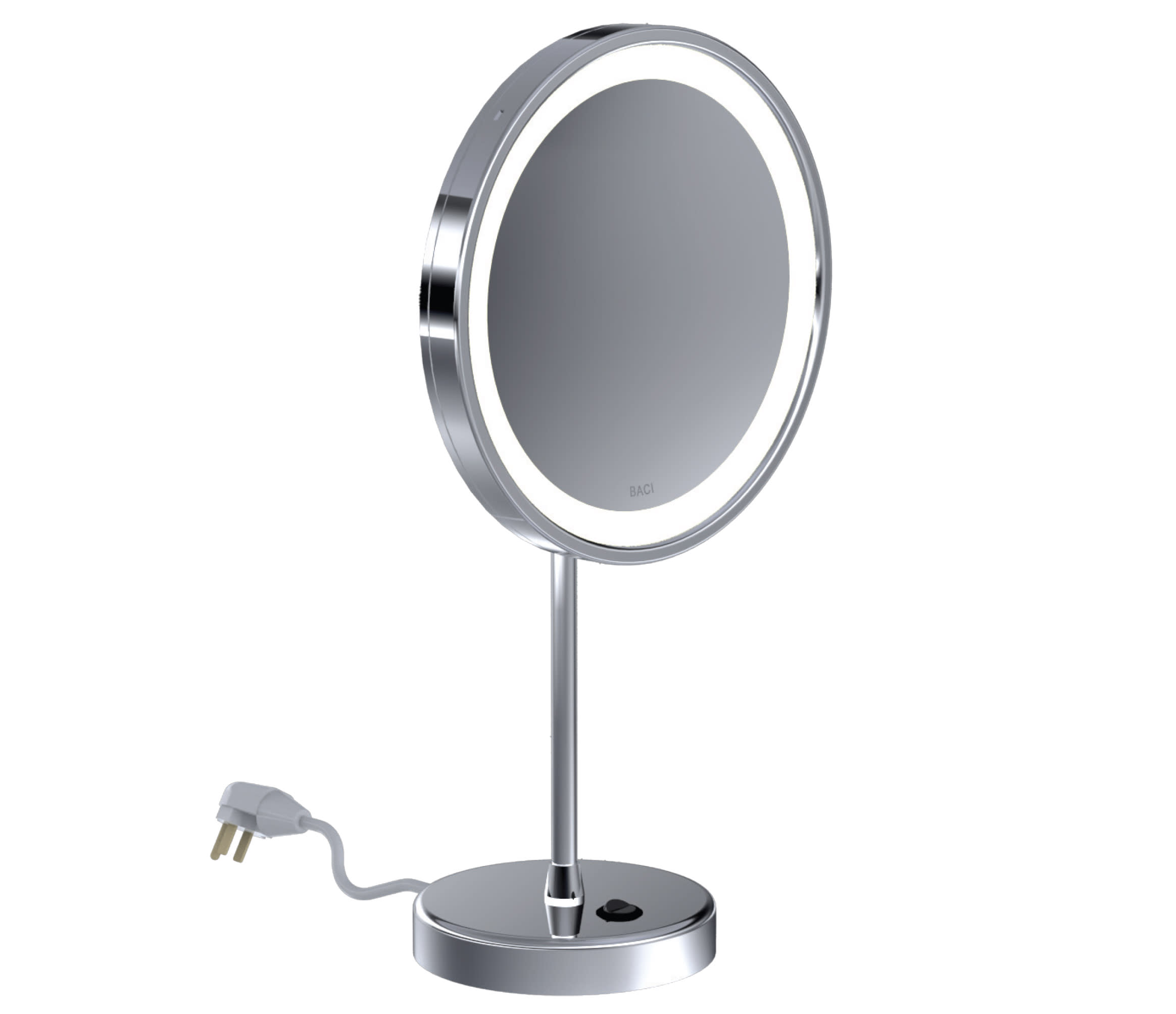 Baci By Remcraft BSRX10 21 PB Baci Senior Round Modern Table Mirror With 10x Magnification QualityBath